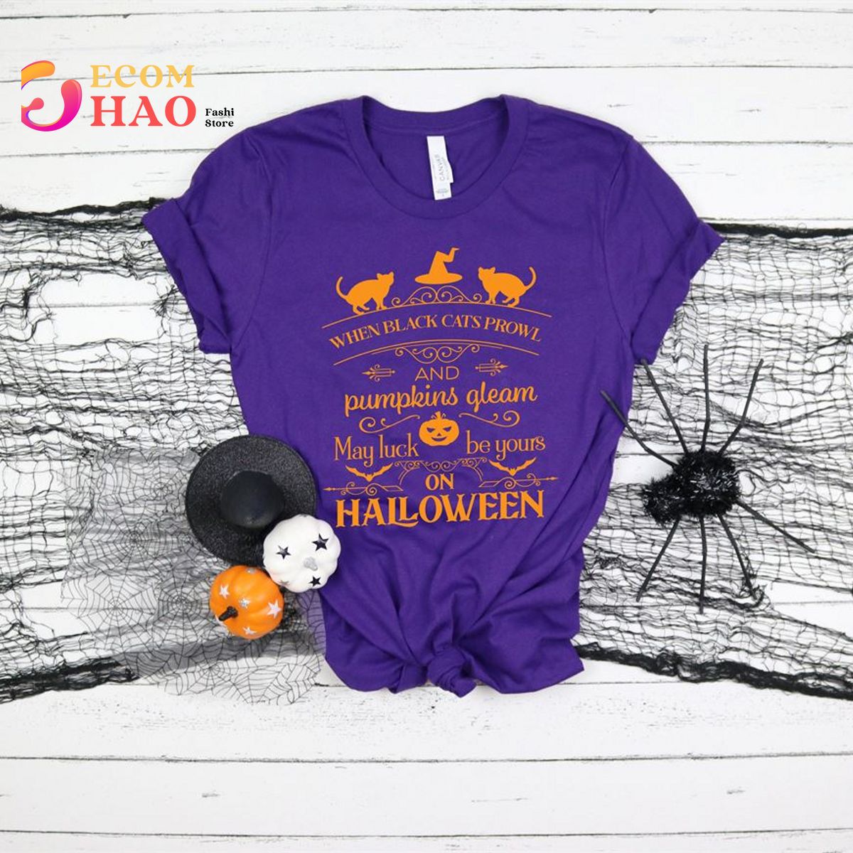 Black Cat Halloween Shirt, Halloween Hocus Pocus T-Shirt, Hallowen Gift Idea