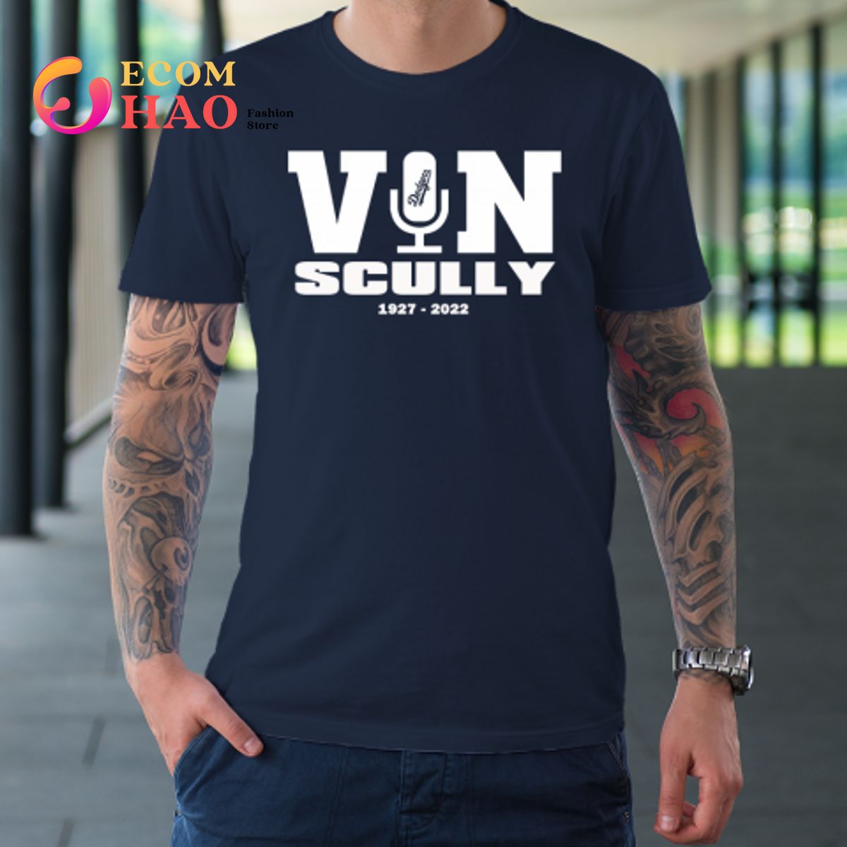 Vin Scully Microphone 1927 2022 T-Shirt