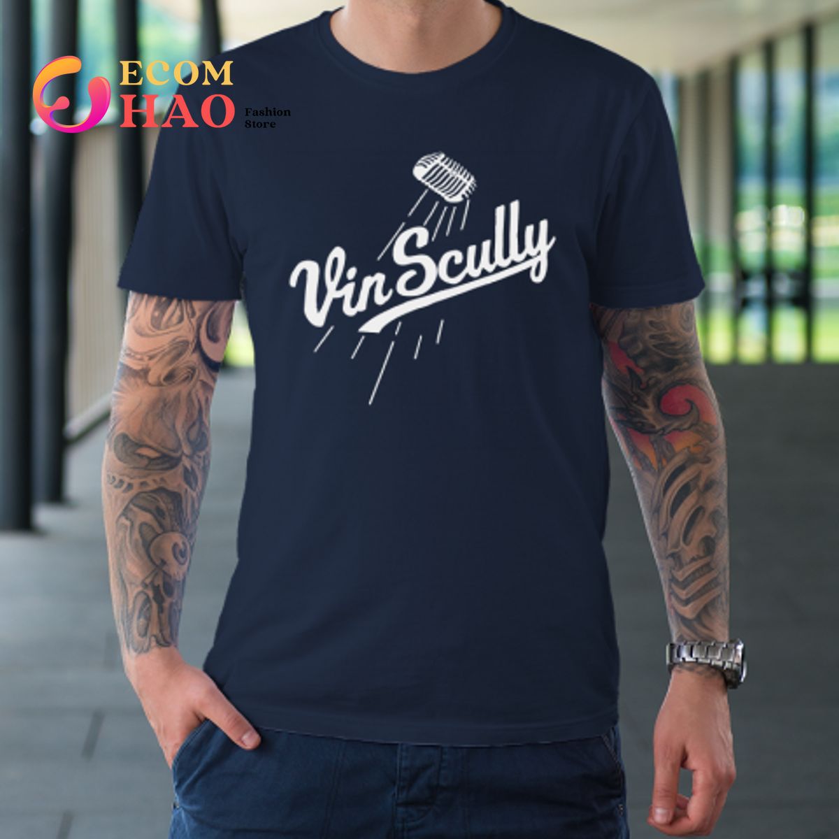 Vin Scully Microphone T-Shirt