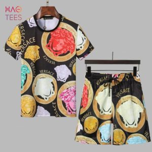 Luxury Versace Gold Black Limited Edition T-shirts And Beach Shorts Luxury Versace Gold Black Limited Edition T-shirts And Beach Shorts