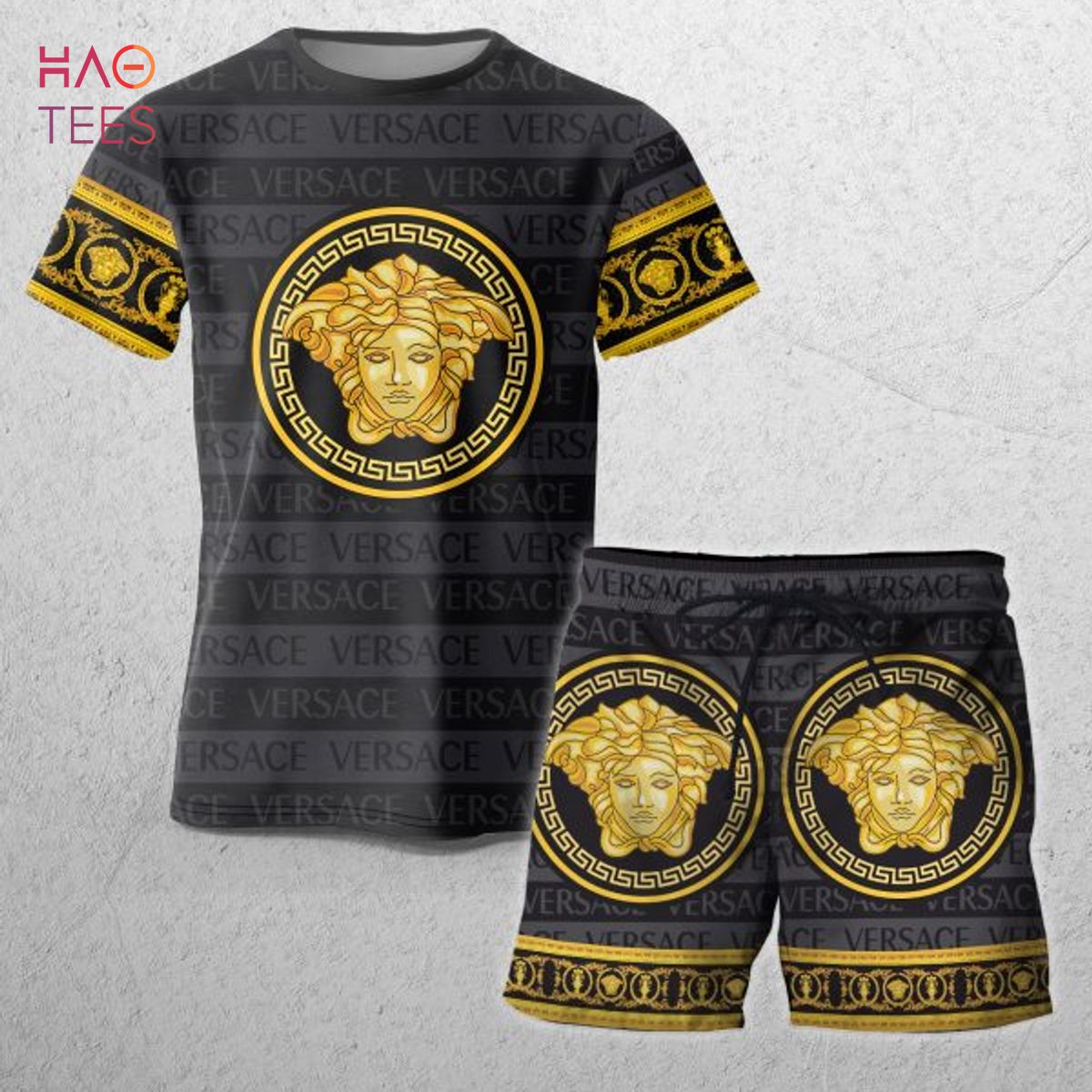 Versace Gold Black Limited Edition T-shirts And Beach Shorts