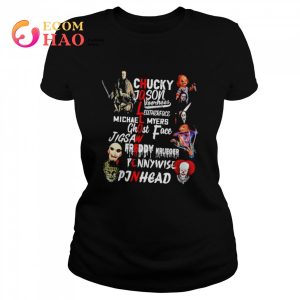CHUCKY JASON VOORHEES LEATHERFACE MICHAEL MYERS GHOSTFACE JIGSAW FREDDY KRUEGER PENNYWISE PINHEAD shirt