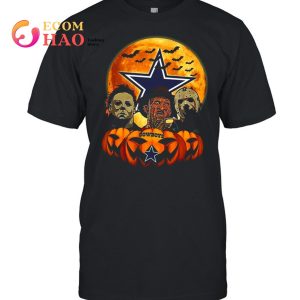 Dallas Cowboys Michael Myers and Freddy Krueger and Jason Voorhees Pumpkin Halloween shirt