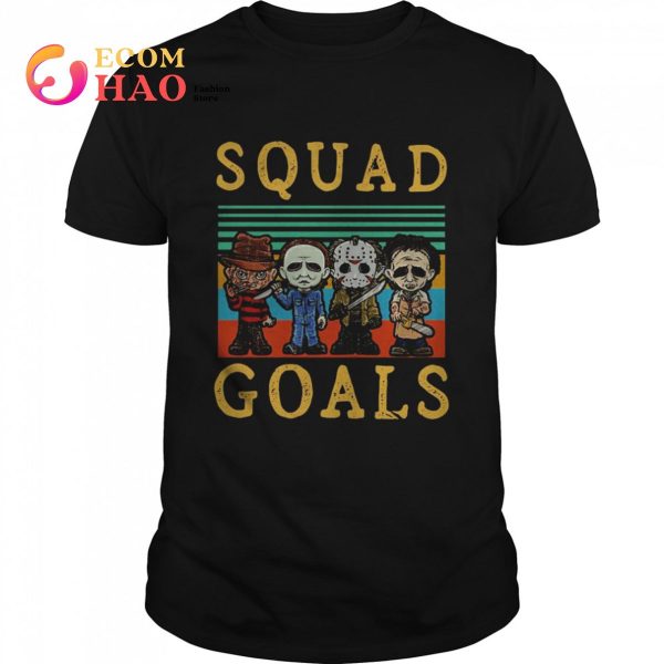 Freddy Krueger Michael Myers Jason Voorhees Leatherface squad goals retro shirt