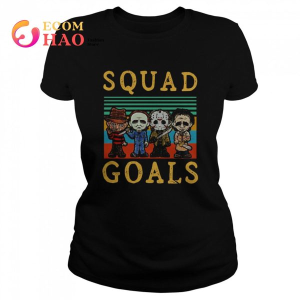 Freddy Krueger Michael Myers Jason Voorhees Leatherface squad goals retro shirt