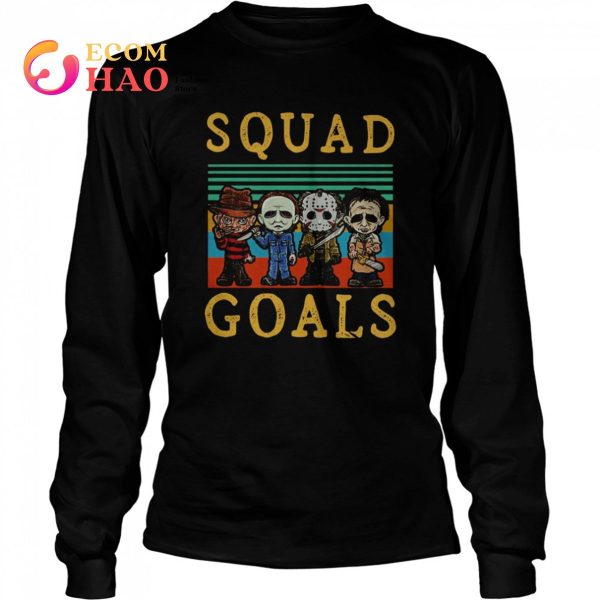 Freddy Krueger Michael Myers Jason Voorhees Leatherface squad goals retro shirt