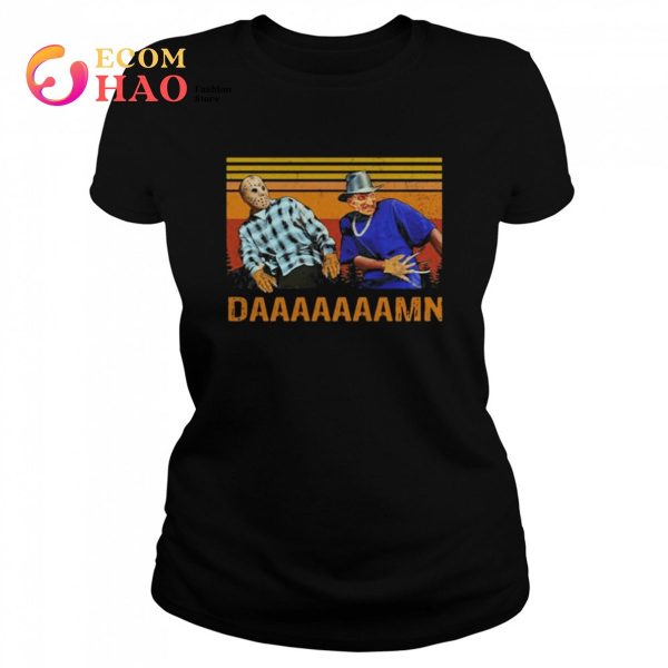 Jason Voorhees Freddy Krueger Damn Halloween Vintage Shirt