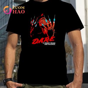 Freddy Krueger Dare Logo to resist drugs and violence shirt