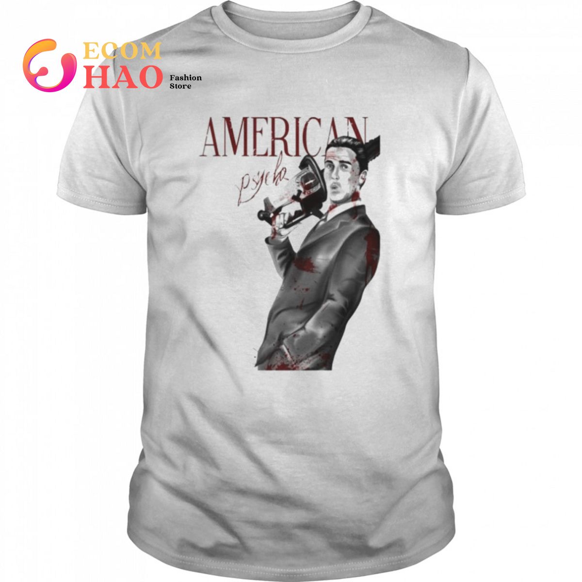 MDIM Maglietta American Psycho "It's Hip To Be Square", Film Horror Anni '90, Colore Bianco, Taglia Unica