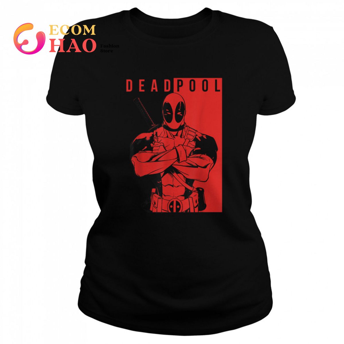 Marvel Deadpool Two-Toned Portrait Graphic T-Shirt