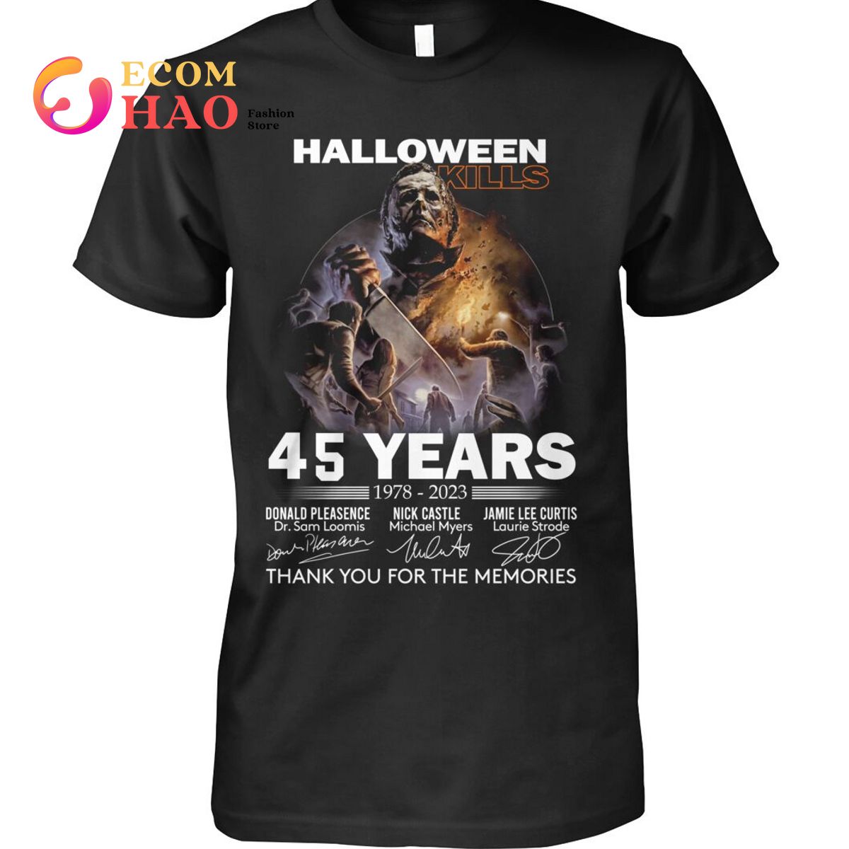 Michael  Myers Halloween Kills 45 Years 1978-2023 Signature Thank You For The Memories Shirt