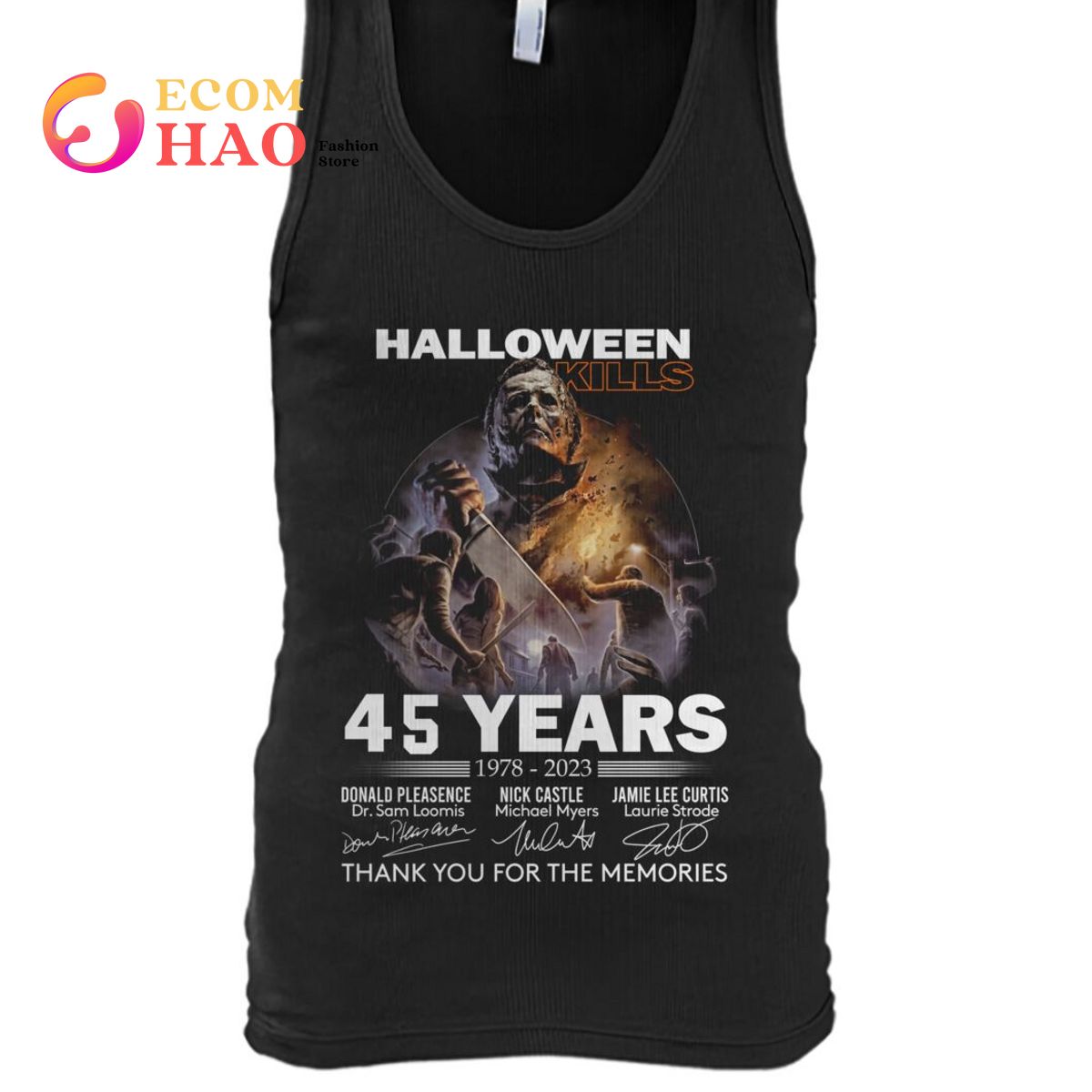 Michael  Myers Halloween Kills 45 Years 1978-2023 Signature Thank You For The Memories Shirt