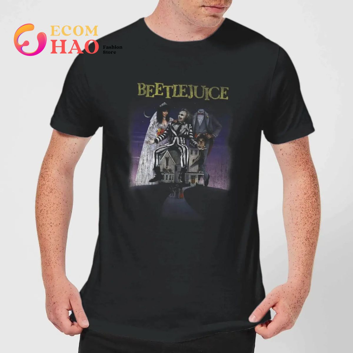 Beetlejuice Distressed Poster T-Shirt – Black