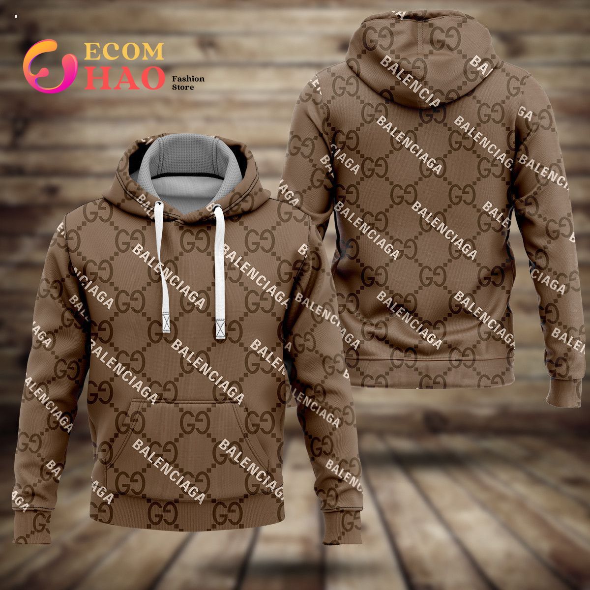 Gucci 3D Hoodie Balenciaga Golden Brown - Ecomhao Store