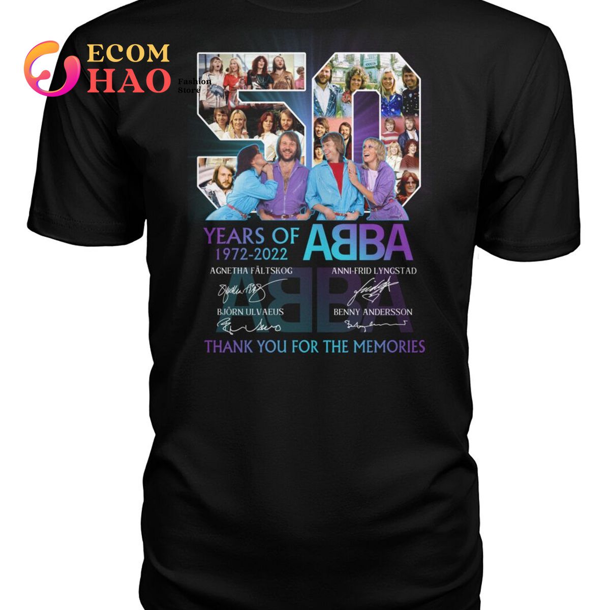 50 Years Of 1972-2022 ABBA Thank You For The Memories Signatures T-Shirt