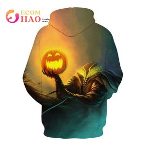 Creative Halloween PumpkinScary Skull Paint All Over Print Hoodie 3D