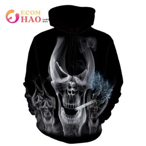 Halloween 3D Skull Print Hoodie