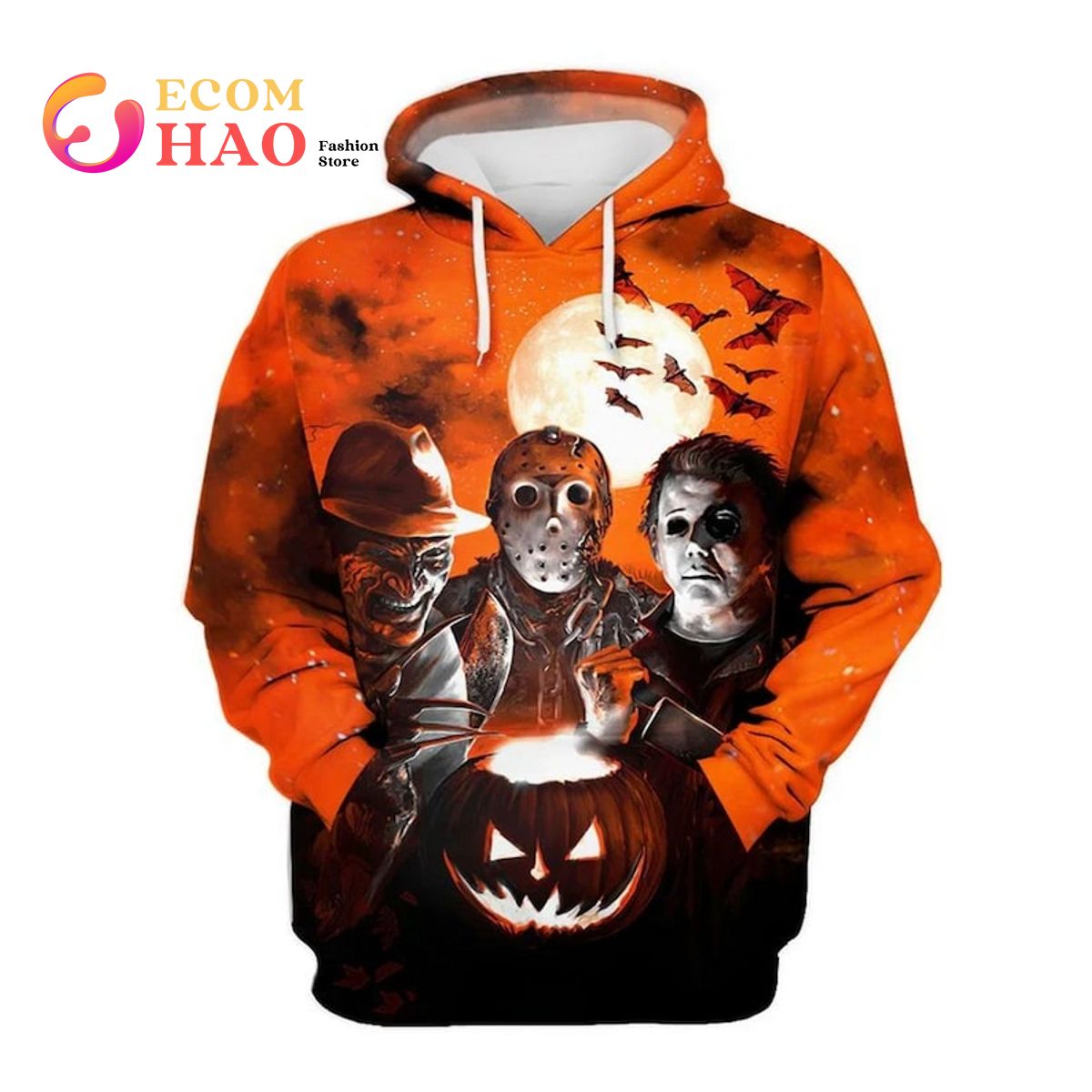 Creative Colorful Scary Skull Paint All Over Print Hoodie 3D