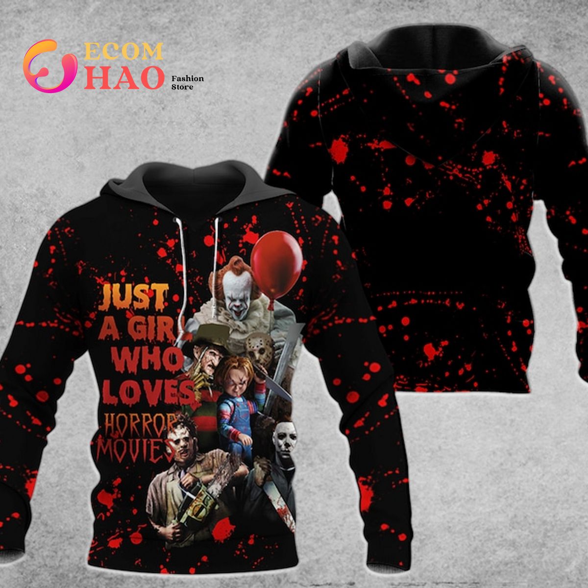 Just A Girl Who Loves Horror Movies 3D Hoodie