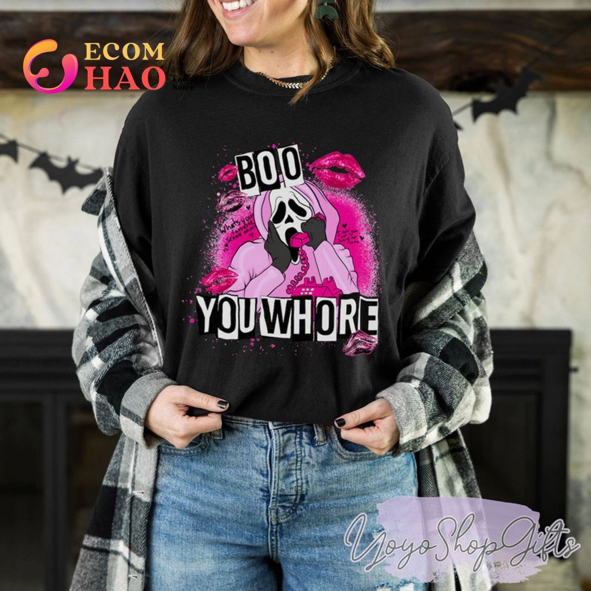 Boo You Whore Ghostface Scream Movie T-Shirt