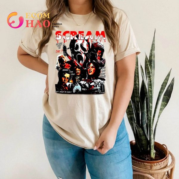 Ghostface Billy Loomis Stu Macher Sidney Prescott Scream Movie T-Shirt ...