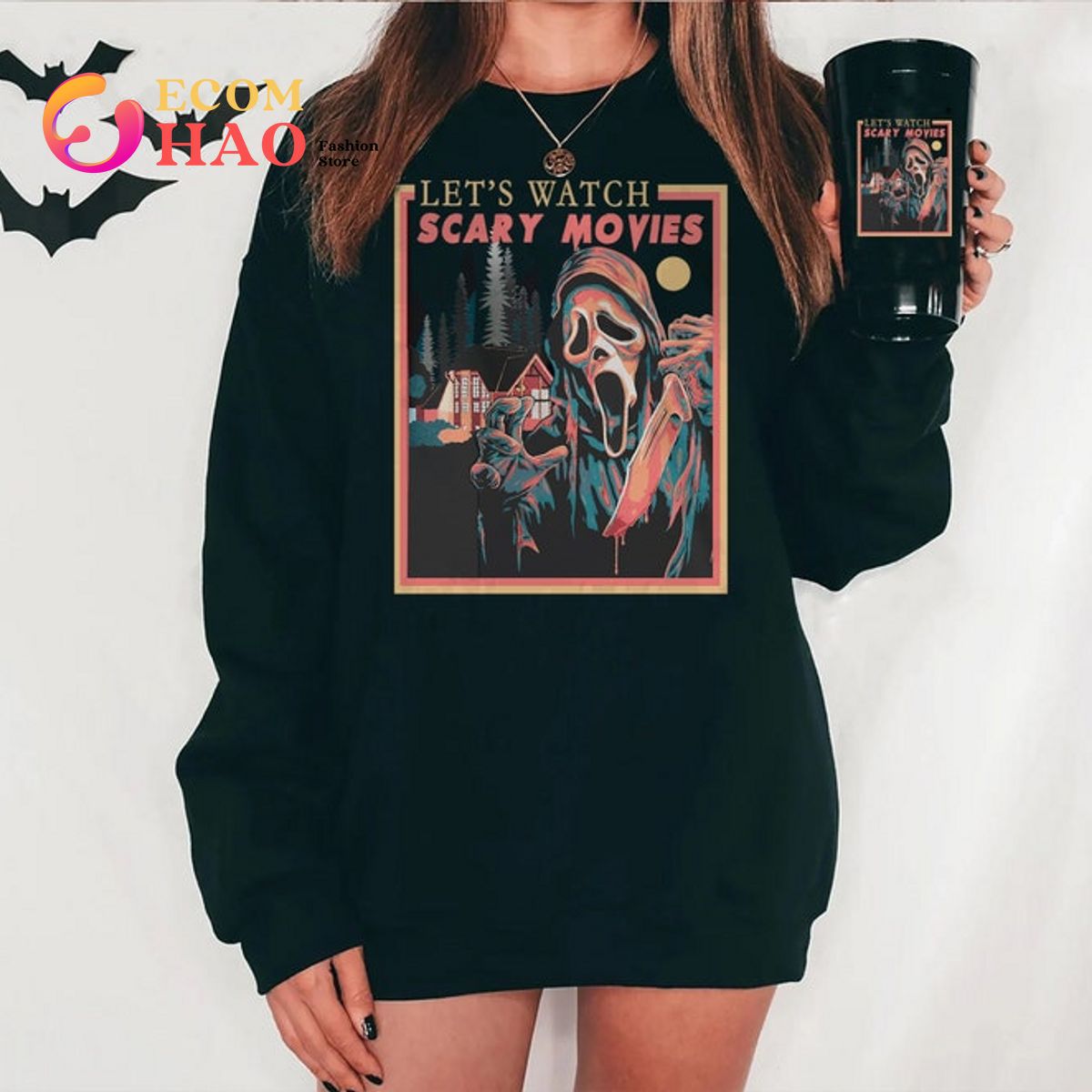 Let’s Watch Scary Movie Scream Retro Ghostface T-Shirt