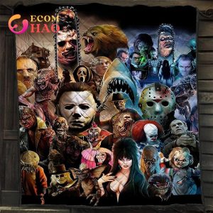 Squad Villains Scary Killers Horror Movie Blanket