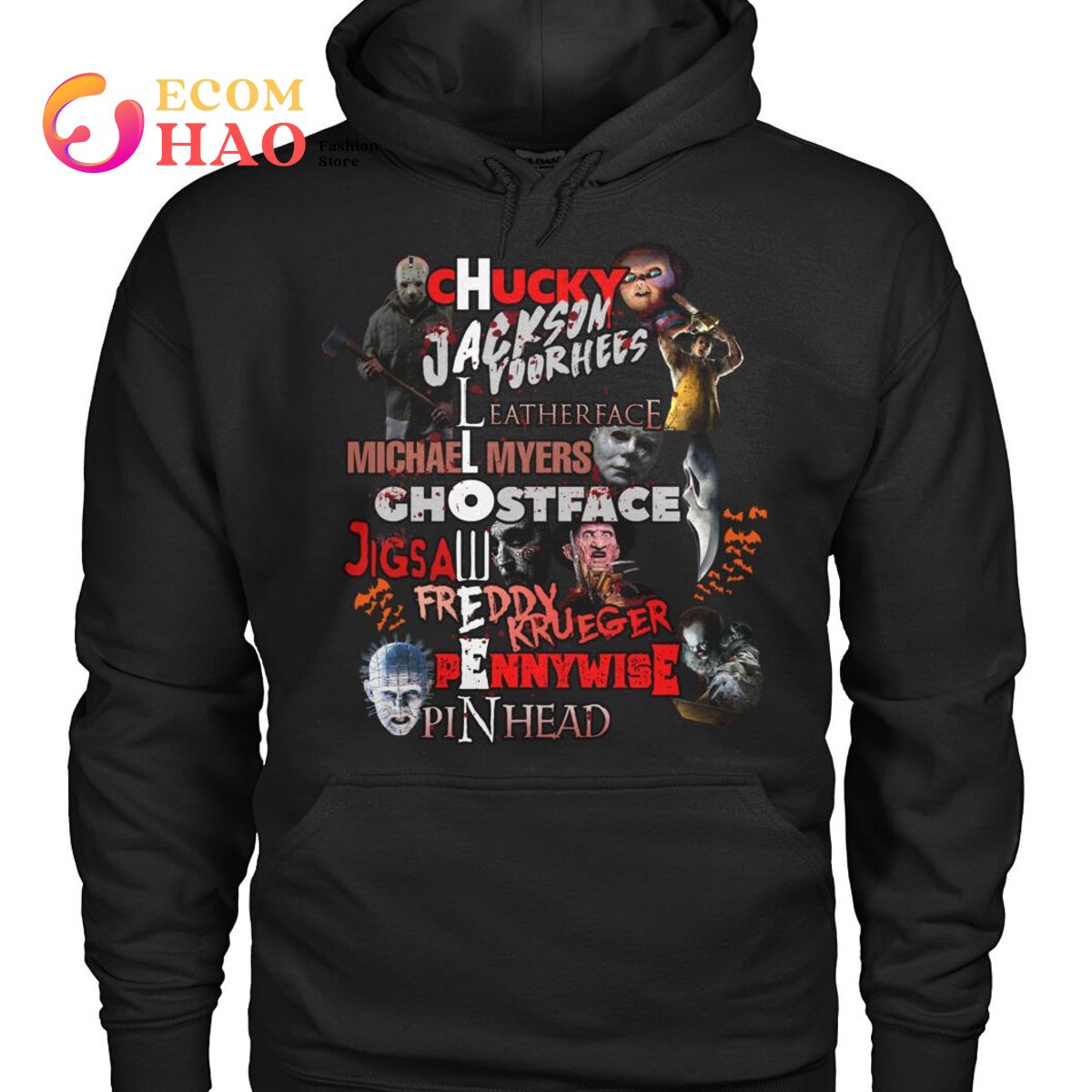 Chucky Jason Voorhees Leatherface Michael Myers Ghostface Jigsaw Freeddy Krueger Pennywise Pinhead T-Shirt