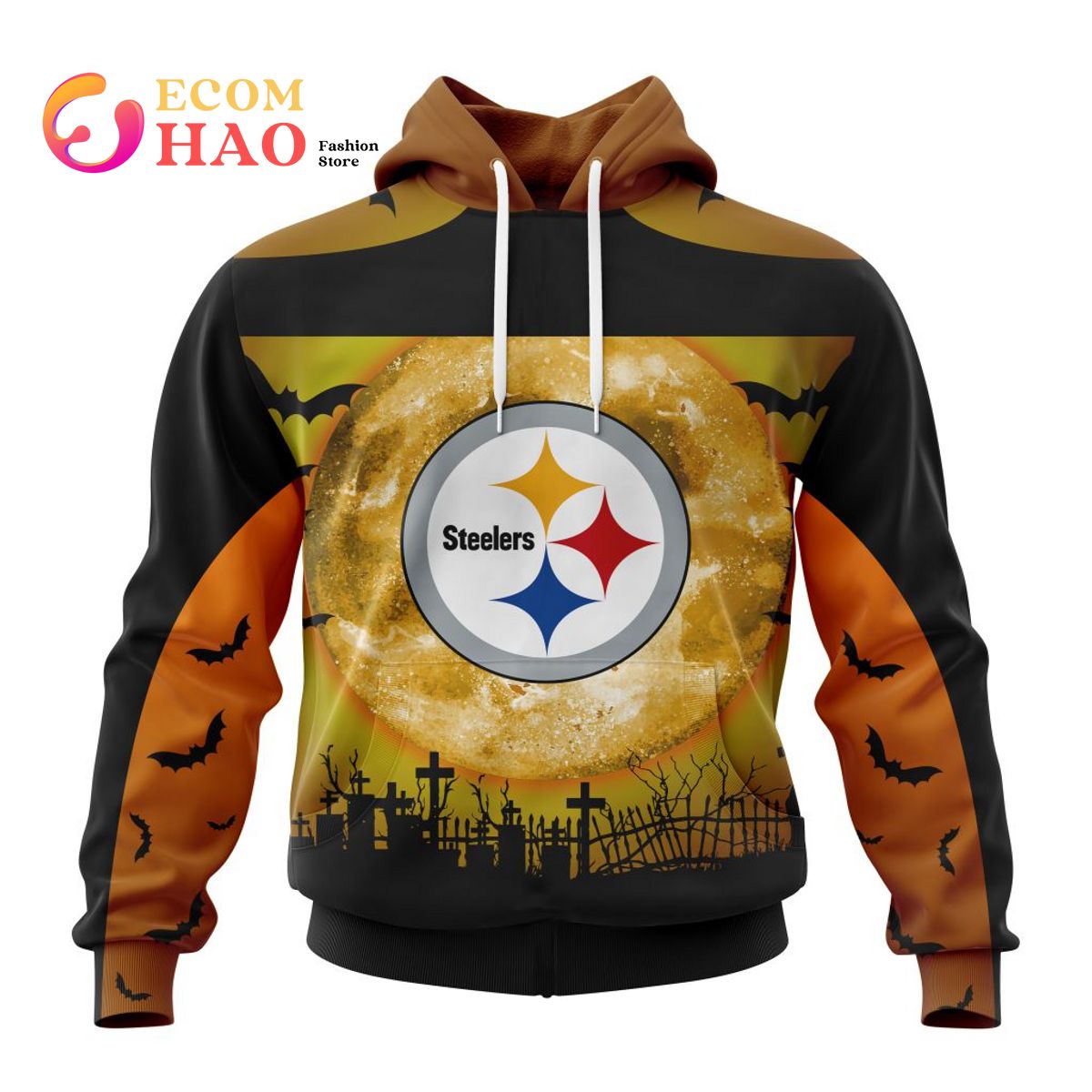 NFL Logo 3D Art Chest Pittsburgh Steelers Tattoo Hoodie - Rookbrand