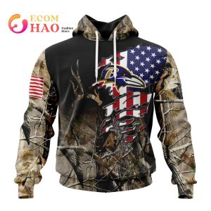 NFL Baltimore Ravens Special Camo Realtree Hunting 3D Hoodie