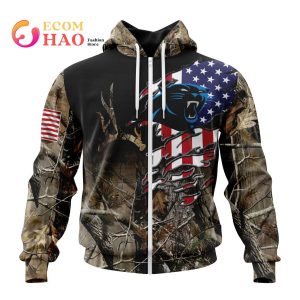 NFL Carolina Panthers Special Camo Realtree Hunting 3D Hoodie