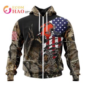 NFL Cleveland Browns Special Camo Realtree Hunting 3D Hoodie