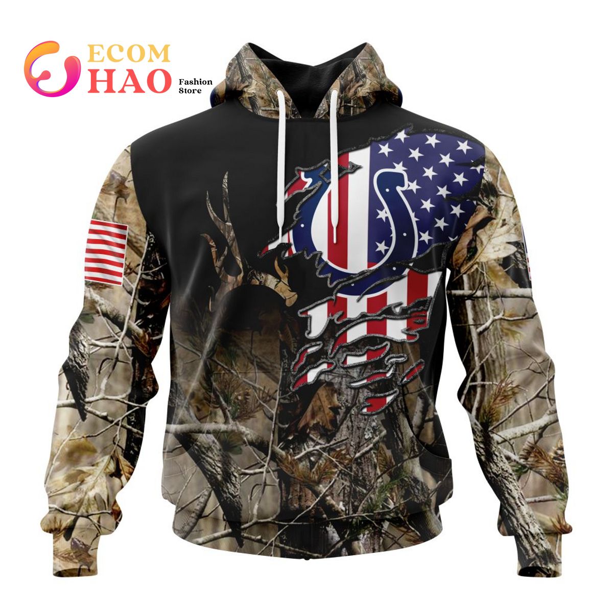 NFL Indianapolis Colts Special Camo Realtree Hunting 3D Hoodie