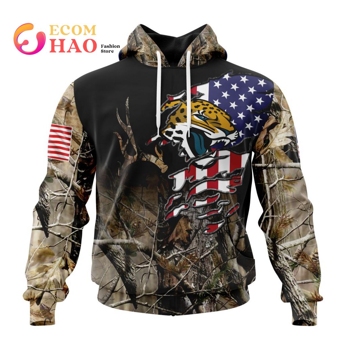 NFL Jacksonville Jaguars Special Camo Realtree Hunting 3D Hoodie