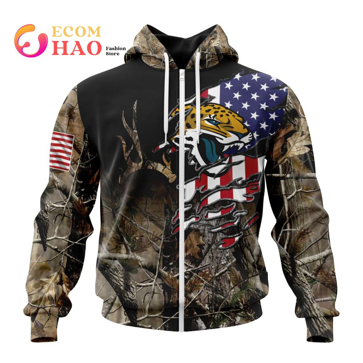 NFL Jacksonville Jaguars Special Camo Realtree Hunting 3D Hoodie