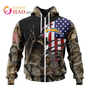 NFL Los Angeles Chargers Special Camo Realtree Hunting 3D Hoodie