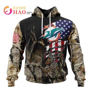 Zubaz NFL Men's Miami Dolphins Team Camo Full Zip Camo Hoodie