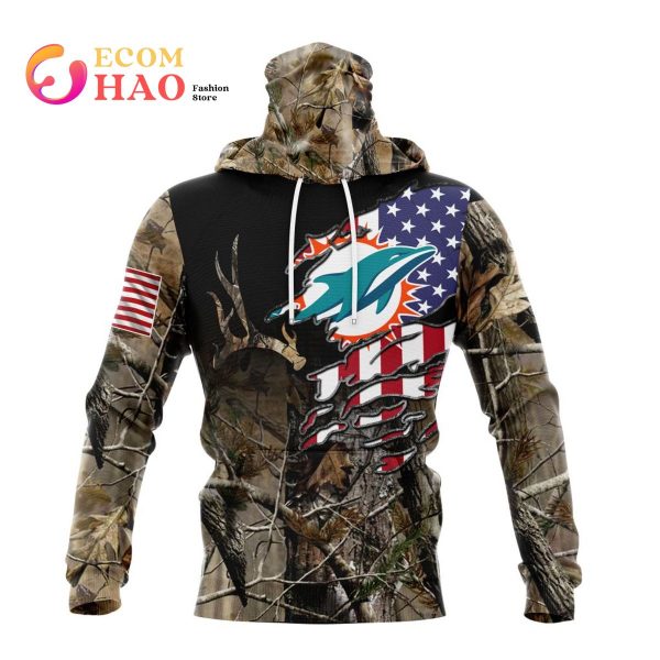 Zubaz NFL Men's Miami Dolphins Team Color Camo Back Panel Hoodie