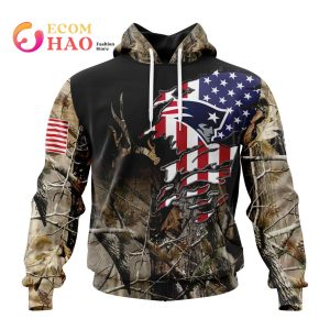 NFL New England Patriots Special Camo Realtree Hunting 3D Hoodie