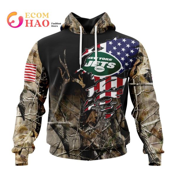NFL New York Jets Special Camo Realtree Hunting 3D Hoodie