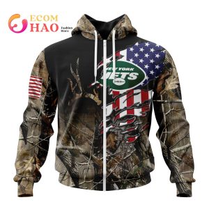 NFL New York Jets Special Camo Realtree Hunting 3D Hoodie