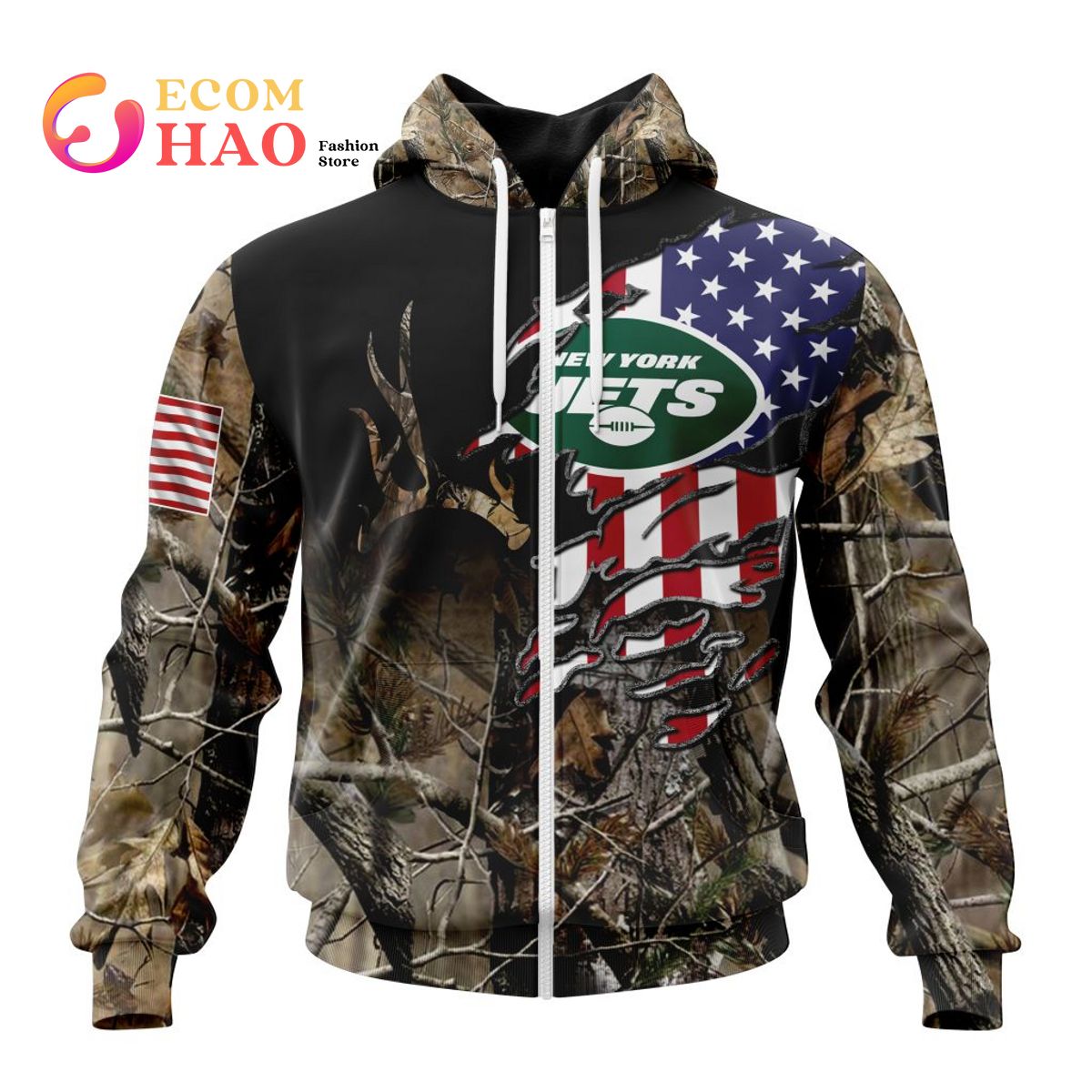 NFL New York Jets Honor US Air Force Veterans 3D Hoodie Ecomhao Store