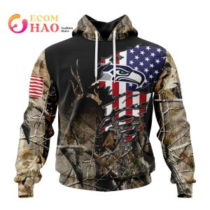 NFL Seattle Seahawks Special Camo Realtree Hunting 3D Hoodie