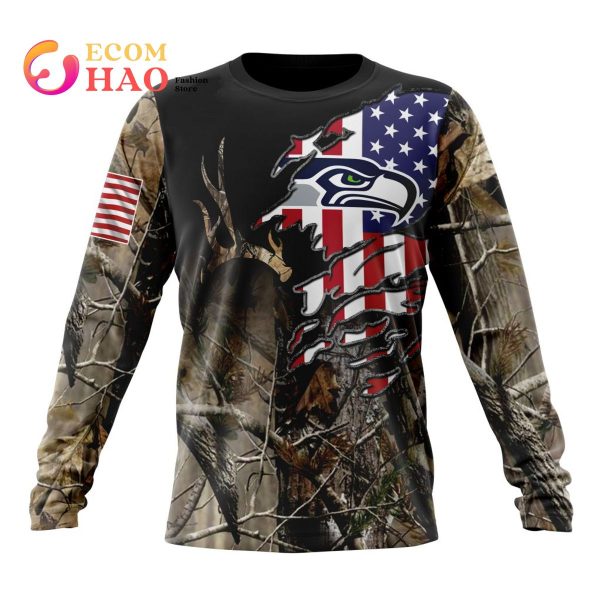 NFL Seattle Seahawks Special Camo Realtree Hunting 3D Hoodie