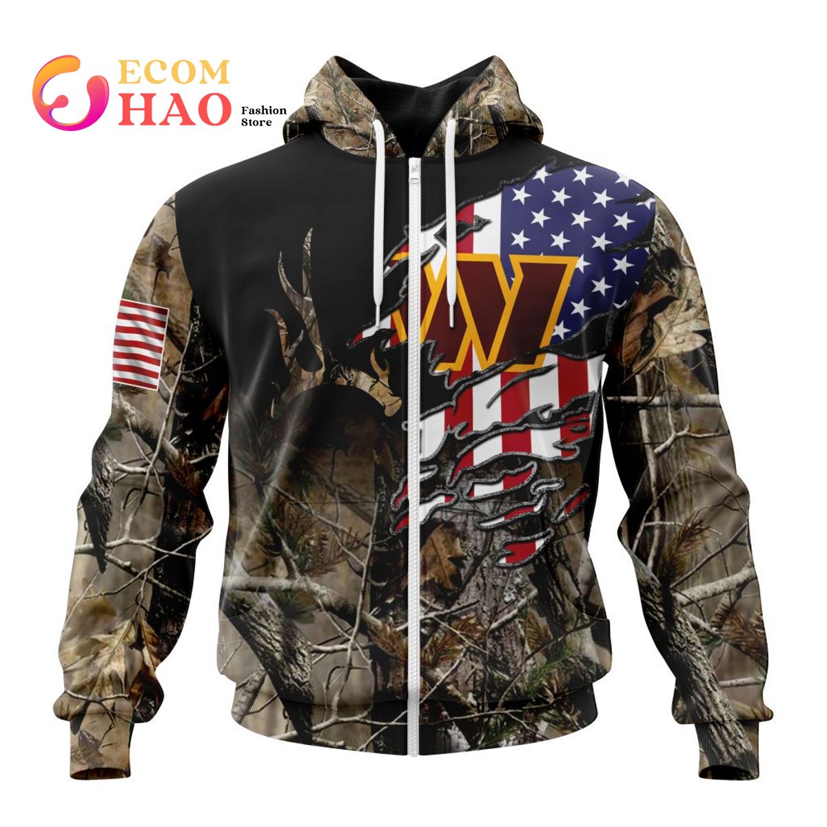 NFL Washington Commanders Special Camo Realtree Hunting 3D Hoodie