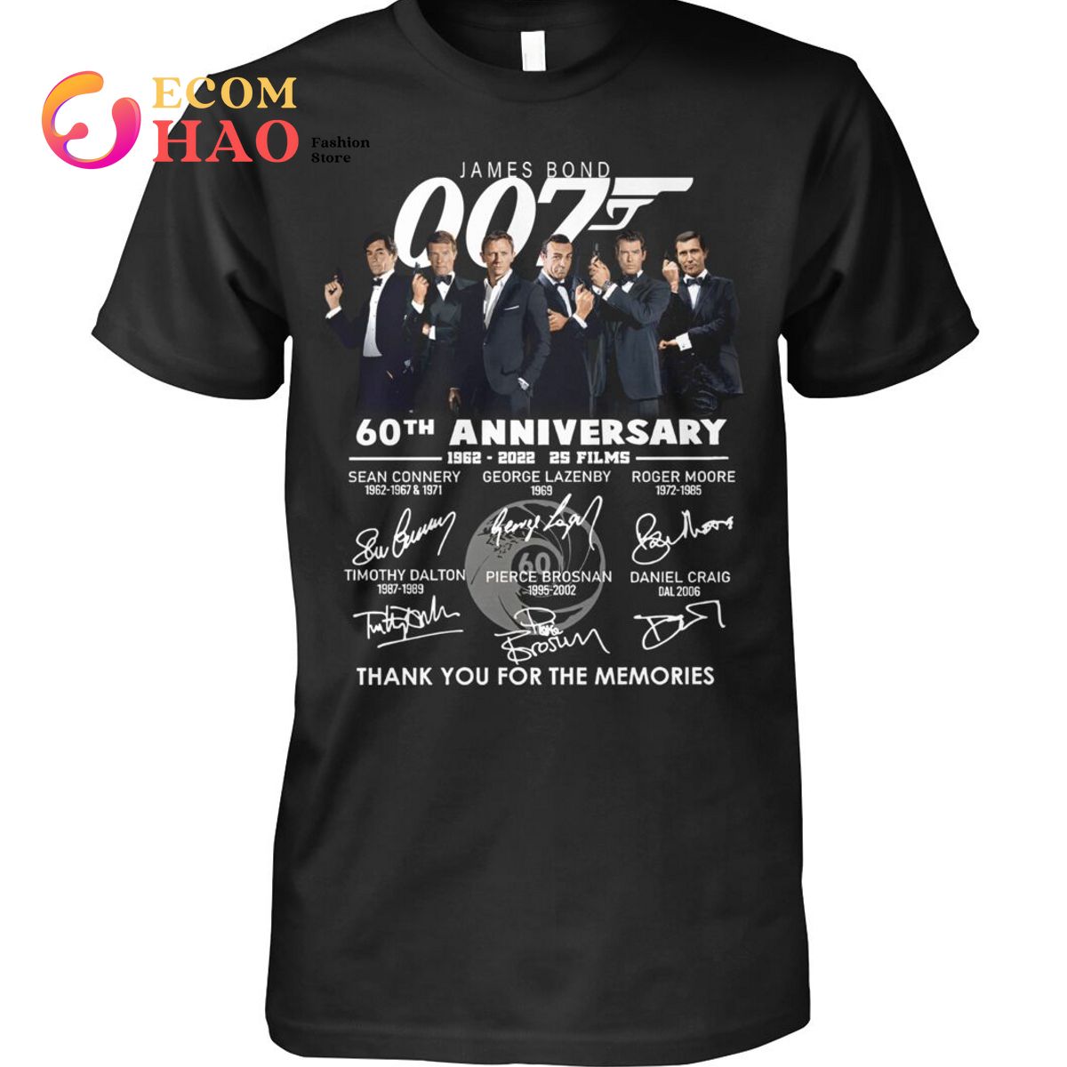 James Bond 007 60th Anniversary 1962 2022 Thank You For The Memories T-Shirt