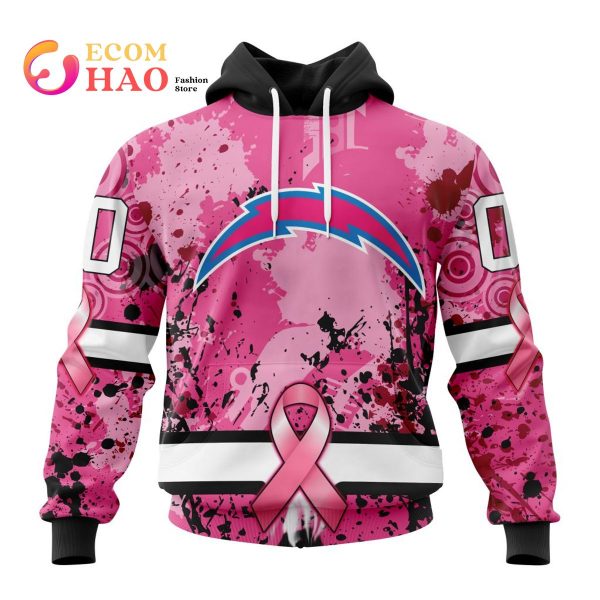 NFL Los Angeles Chargers Specialized Design I Pink I Can! In October We Wear Pink Breast Cancer 3D Hoodie