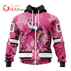 NFL Minnesota Vikings Specialized Design I Pink I Can! In October We Wear Pink Breast Cancer 3D Hoodie