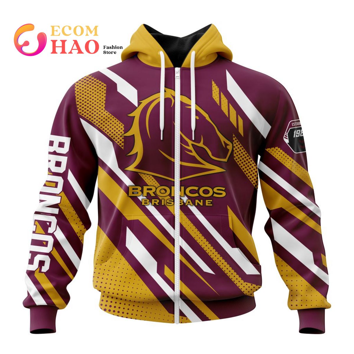 NRL Brisbane Broncos Special MotoCross 3D Hoodie