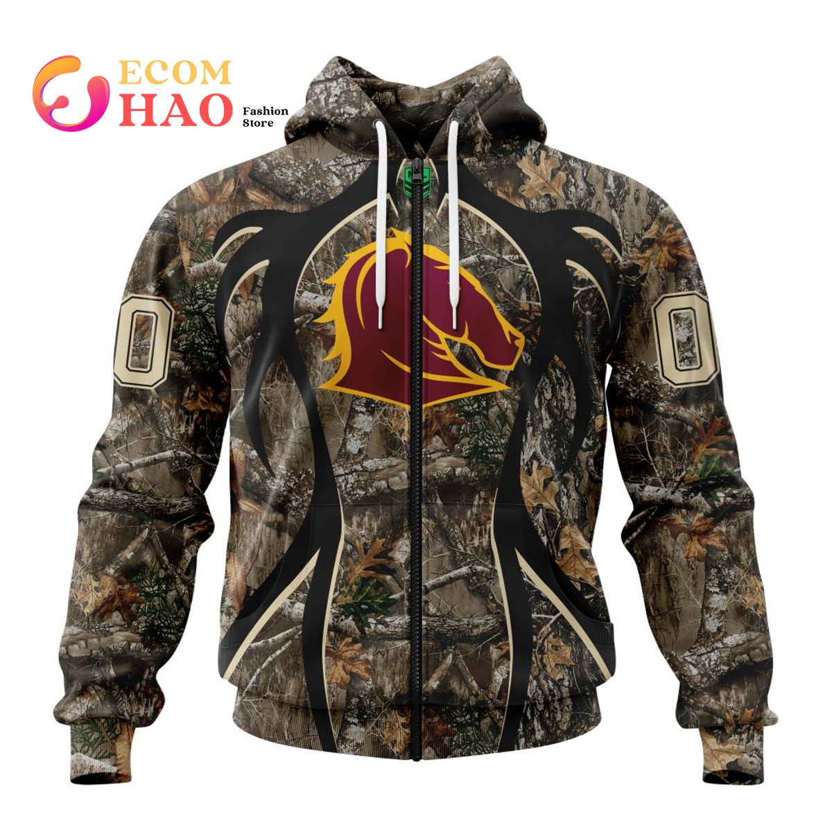 NRL Brisbane Broncos Specialized 2202 Hunting Camo 3D Hoodie